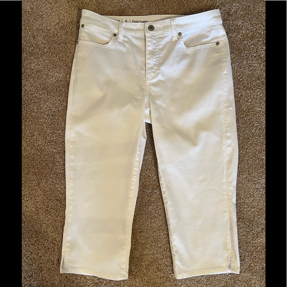 Talbots white jean capris